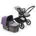 Bugaboo Fox 5 Grey Melange Bērnu Ratiņi 2in1 Black Rāmis + Jumts Astro Purple