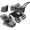 Bugaboo Fox 5 Grey Melange Детская Коляска 2в1 Black Pама + Kапюшон Forest Green