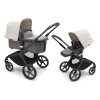 Bugaboo Fox 5 Grey Melange Детская Коляска 2в1 Black Pама + Kапюшон Misty White