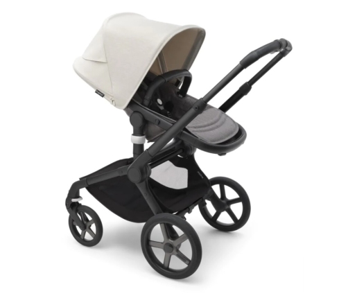 Bugaboo Fox 5 Grey Melange Bērnu Ratiņi 2in1 Black Rāmis + Jumts Misty White