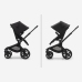 Bugaboo Fox 5 Grey Melange Bērnu Ratiņi 2in1 Grafīta rāmis + Jumts Breezy Midnight Black