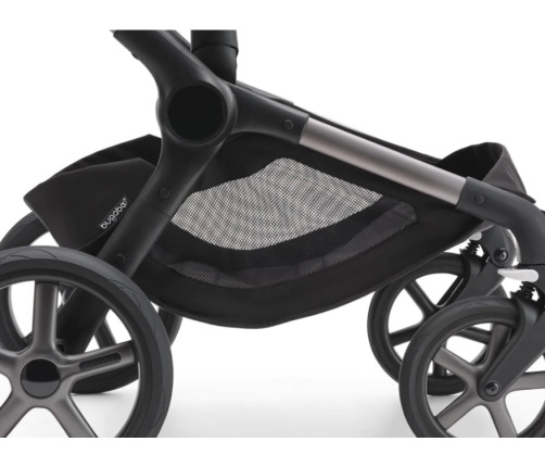 Bugaboo Fox 5 Grey Melange Bērnu Ratiņi 2in1 Grafīta rāmis + Jumts Breezy Midnight Black