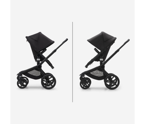 Bugaboo Fox 5 Grey Melange Bērnu Ratiņi 2in1 Grafīta rāmis + Jumts Breezy Morning Pink