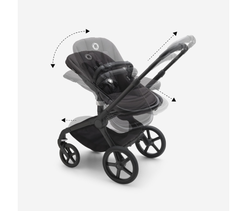 Bugaboo Fox 5 Grey Melange Bērnu Ratiņi 2in1 Grafīta rāmis + Jumts Breezy Morning Pink