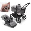 Bugaboo Fox 5 Grey Melange Bērnu Ratiņi 2in1 Grafīta rāmis + Jumts Breezy Sandy Pink