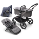 Bugaboo Fox 5 Grey Melange Bērnu Ratiņi 2in1 Grafīta rāmis + Jumts Breezy Seaside Blue