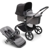 Bugaboo Fox 5 Grey Melange Bērnu Ratiņi 2in1 Grafīta rāmis + Jumts Midnight Black