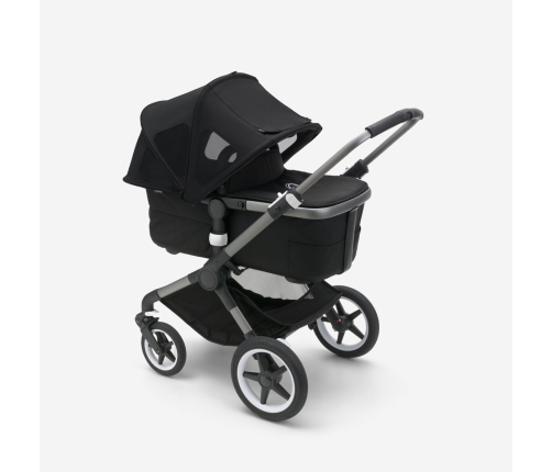 Bugaboo Fox 5 Grey Melange Bērnu Ratiņi 2in1 Melns rāmis + Jumts Breezy Midnight black