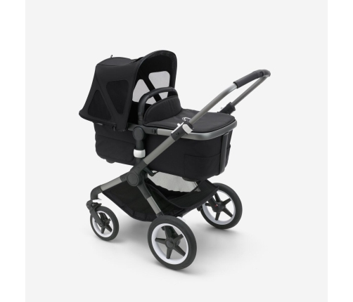 Bugaboo Fox 5 Grey Melange Bērnu Ratiņi 2in1 Melns rāmis + Jumts Breezy Midnight black