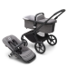 Bugaboo Fox 5 Grey Melange Bērnu Ratiņi 2in1 Melns rāmis + Jumts Breezy Midnight black