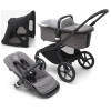 Bugaboo Fox 5 Grey Melange Bērnu Ratiņi 2in1 Melns rāmis + Jumts Breezy Midnight black