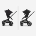 Bugaboo Fox 5 Grey Melange Bērnu Ratiņi 2in1 Melns rāmis + Jumts Breezy Misty grey