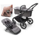 Bugaboo Fox 5 Grey Melange Bērnu Ratiņi 2in1 Melns rāmis + Jumts Breezy Sandy Pink