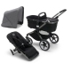 Bugaboo Fox 5 Midnight black Детская Коляска 2в1 Графитовая рама + Grey Melange капюшон