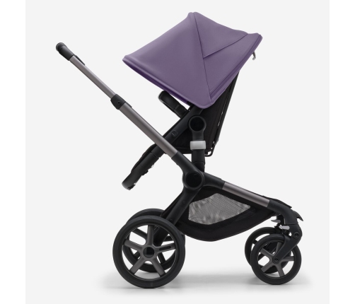 Bugaboo Fox 5 Midnight black Bērnu Ratiņi 2in1 Grafīta rāmis + Jumts Astro Purple