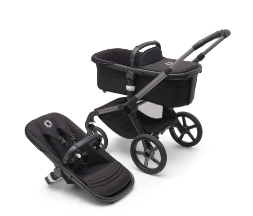 Bugaboo Fox 5 Midnight black Детская Коляска 2в1 Графитовая рама + Kапюшон Breezy V2 Morning Pink