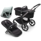 Bugaboo Fox 5 Midnight black Bērnu Ratiņi 2in1 Grafīta rāmis + Jumts Breezy V2 Pine Green