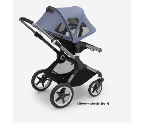 Bugaboo Fox 5 Midnight black Bērnu Ratiņi 2in1 Grafīta rāmis + Jumts Breezy V2 Seaside Blue