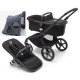 Bugaboo Fox 5 Midnight black Bērnu Ratiņi 2in1 Melns rāmis + Jumts Breezy Seaside Blue