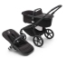 Bugaboo Fox 5 Midnight black Детская Коляска 2в1 Черная рама + Kапюшон Misty White