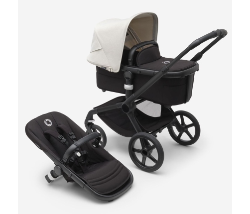 Bugaboo Fox 5 Midnight black Детская Коляска 2в1 Черная рама + Kапюшон Misty White