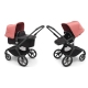 Bugaboo Fox 5 Midnight black Bērnu Ratiņi 2in1 Melns rāmis + Jumts Sunrise Red