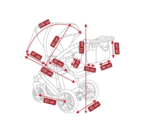 Camarelo Canillo CN-1 Bērnu Ratiņi 3in1