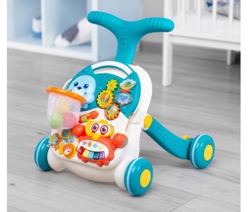 Caretero Toyz Interaktīvais galdiņš-staigulītis Turquoise 2in1