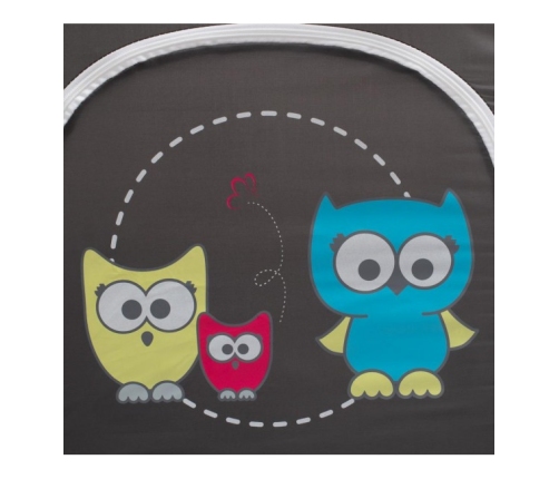 Ceļojumu gultiņa manēža Baby Mix OWL dark grey 30424