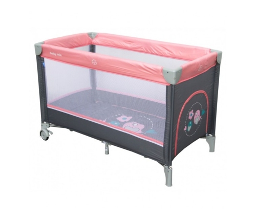 Кровать манеж для путешествий BabyMix SPARROWS 8052-186 pink