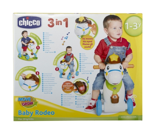 Chicco Baby Rodeo Boy лошадка-качалка с колесиками 2в1