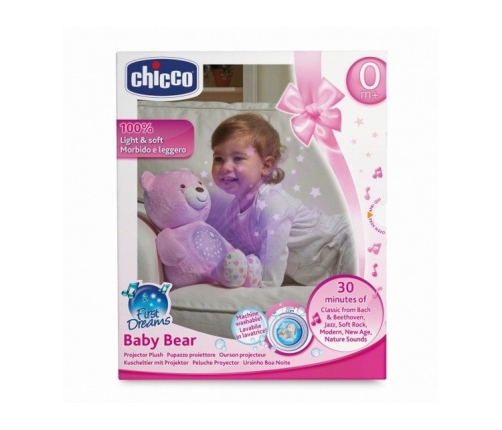 Chicco First Dreams plīša lācītis projektors Pink