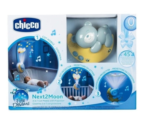 Музыкальная карусель на кроватку 3in1 CHICCO Next2Moon Blue