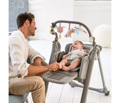 Chicco Polly Magic Relax Graphite Barošanas Krēsls Šūpuļkrēsls 2in1