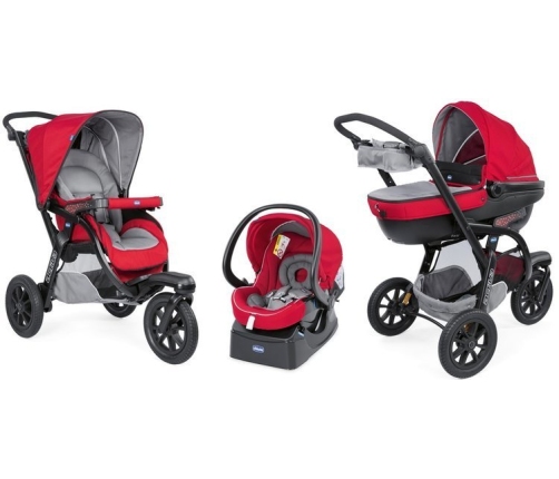 Chicco Trio Activ3 Red Berry Bērnu Ratiņi 3in1