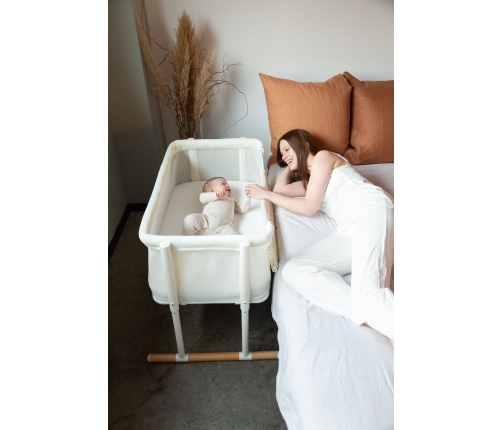 Childhome Evolux Cosleeper 2in1 White Natural Bērnu Gulta Šūpulis ar nolaižamu malu