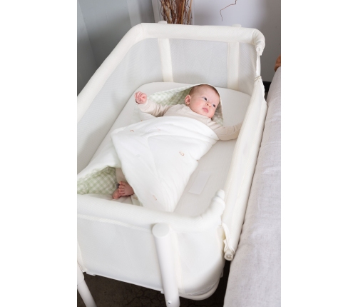 Childhome Evolux Cosleeper 2in1 White Natural Bērnu Gulta Šūpulis ar nolaižamu malu