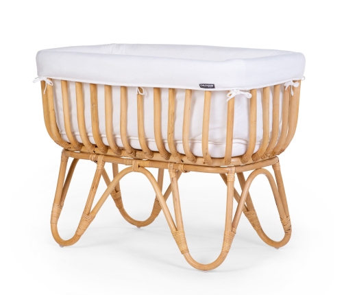 Childhome Rattan Rectangular White Natural Kолыбель Плетеная