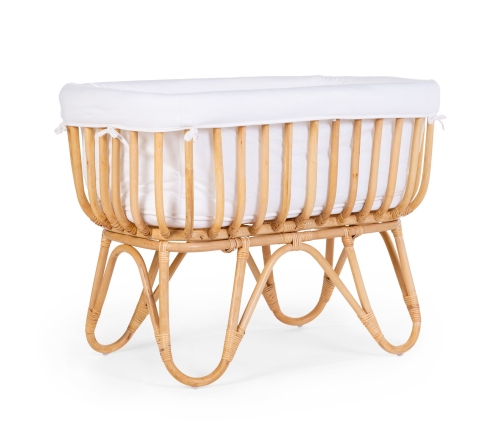 Childhome Rattan Rectangular White Natural Kолыбель Плетеная