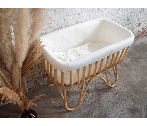 Childhome Rattan Rectangular White Natural Kолыбель Плетеная