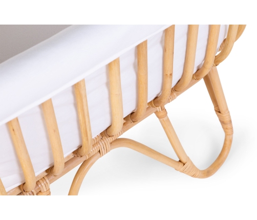 Childhome Rattan Rectangular White Natural Kолыбель Плетеная