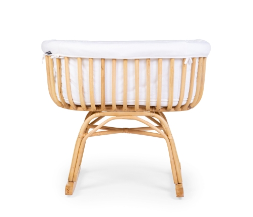 Childhome Rattan Rocking White Natural Bērnu Šūpulis ar sliedēm Pīts