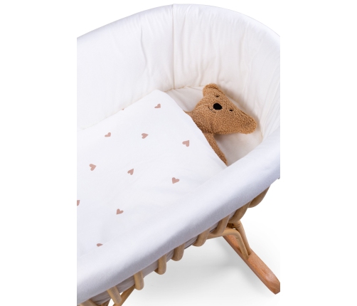 Childhome Rattan Rocking White Natural Bērnu Šūpulis ar sliedēm Pīts