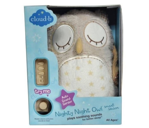 Cloud B Love Light Nighty Night Owl Nakts rotaļlieta ar melodijām