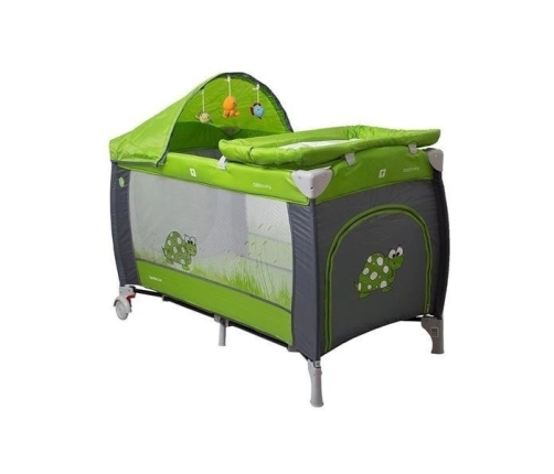 Coto Baby Samba Lux 05 GREEN GREY Ceļojumu gultiņa manēža