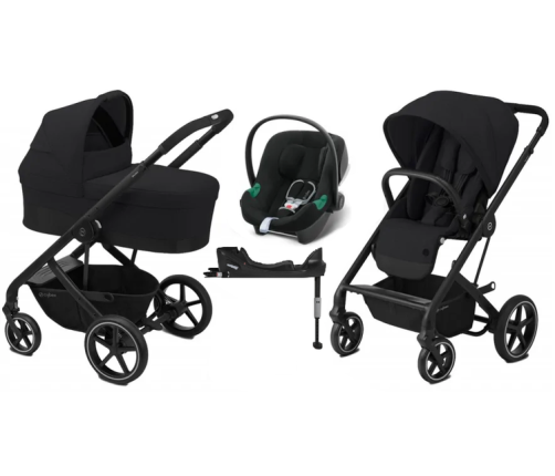 Cybex Balios S Lux Deep Black + Aton B2 I-Size + Cybex One base Bērnu rati 4in1