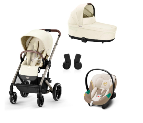 Cybex Balios S Lux Seashell Beige + Aton S2 I-Size Детская Коляска 3 в 1