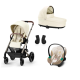 Cybex Balios S Lux Seashell Beige + Aton S2 I-Size Bērnu Ratiņi 3in1