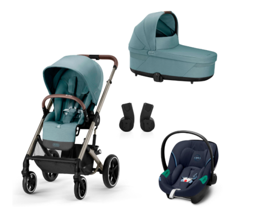 Cybex Balios S Lux Sky Blue + Aton S2 I-Size Детская Коляска 3 в 1