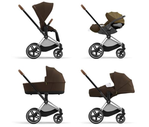 Cybex e-Priam Anna K Chrome brown frame Bērnu Ratiņi 2in1